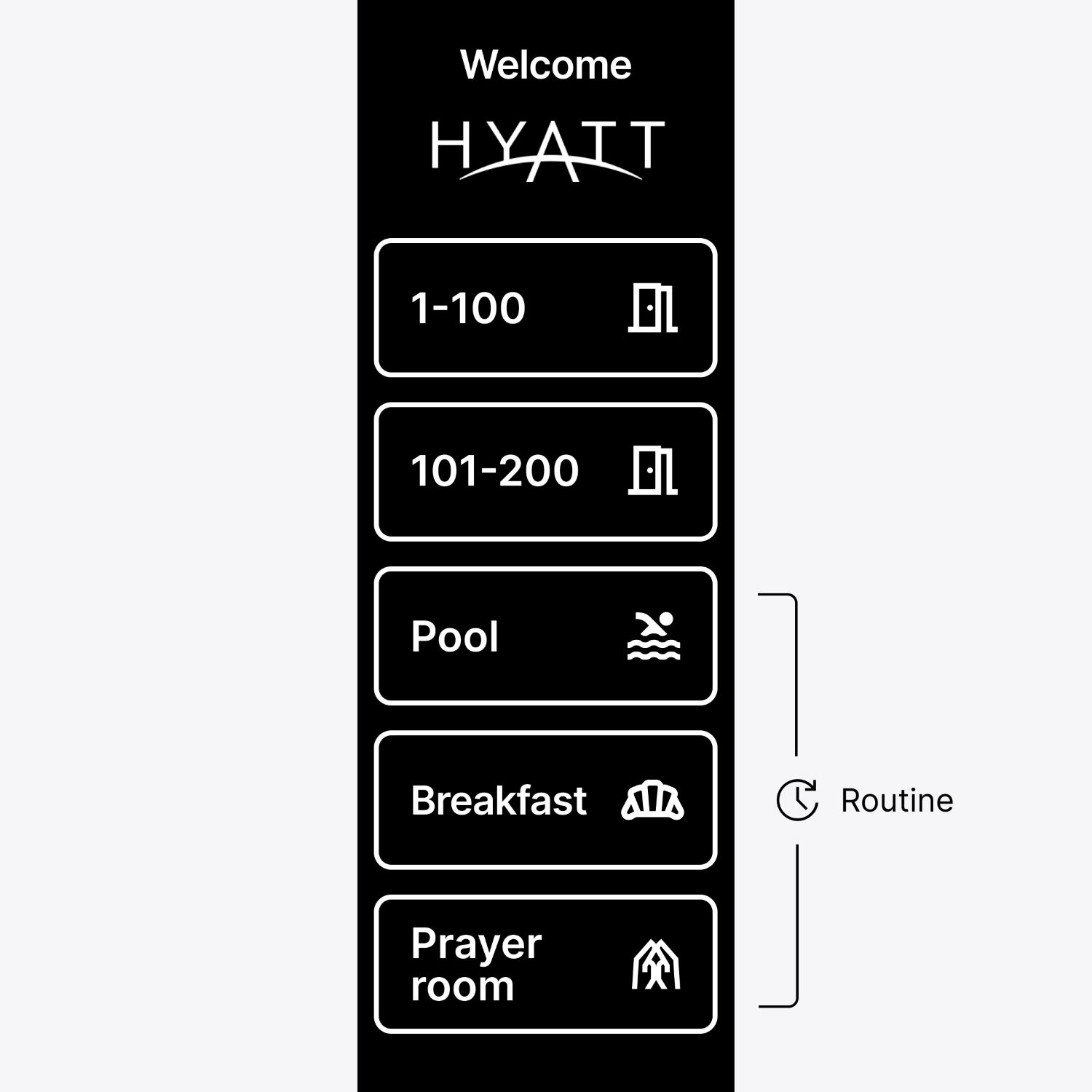 User Interface concept for Escalators in hotels and venues